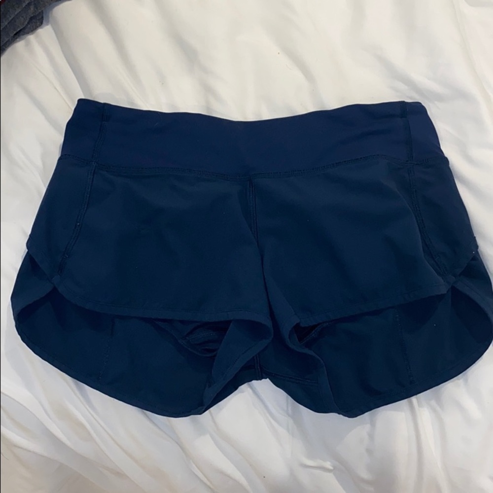 Navy Lululemon speed shorts, Size 4